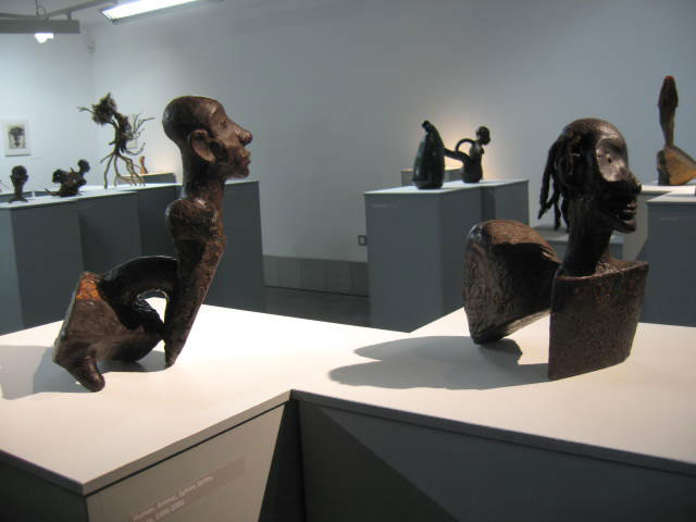 Prince 1996 - 2000, wax & Annimari with Dreadlocks 2001, wax, hair. Both from the series Human, Animal, Sphinx.