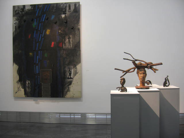 Left - Southern Mansions II 1996, acrylic and collage on plywood.